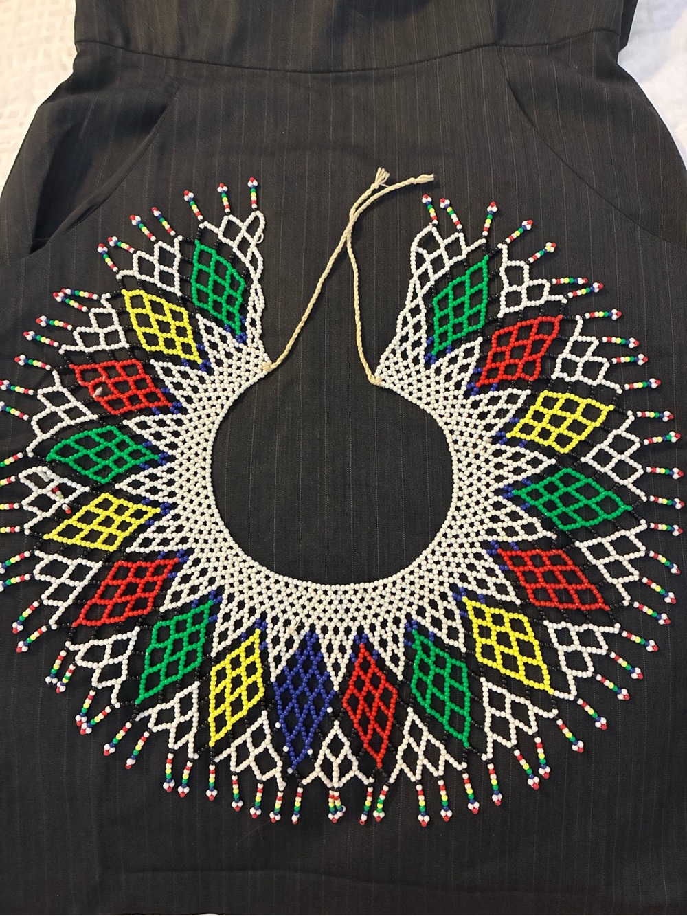Handcrafted Seed Bead Bib Collar Necklace